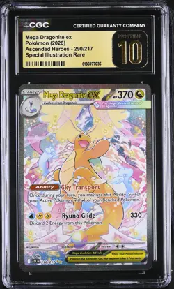 2026 Pokemon Mega Dragonite Ex Ascended Heroes 290/217 CGC PRISTINE 10 - Image 1