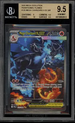 Pokemon Mega Charizard X ex Phantasmal Flames SIR #125 BGS 9.5 - Image 1
