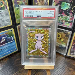 PSA 10 GEM MINT 1999 Pokemon Merlin Sticker - MEW - Prism #S25 - Image 1