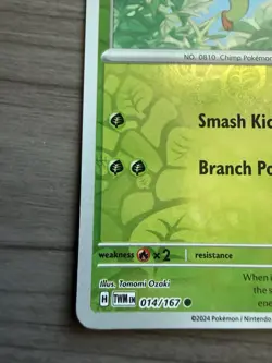Pokemon TCG Grookey 14/167 Reverse Holo Twilight Masquerade LP - Image 4