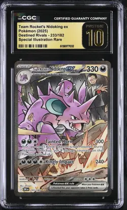 2025 Pokemon Team Rocket'S Nidoking Ex Destined Rivals 233/182 CGC PRISTINE 10 - Image 1