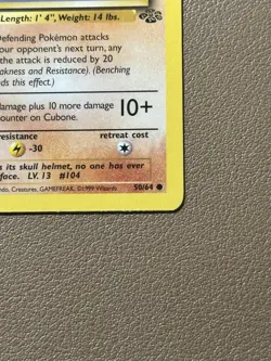 1999 Pokemon 1st Edition Jungle #50/64 Cubone LP WOTC Arita - Image 4
