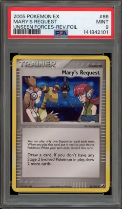 Pokemon Mary's Request EX Unseen Forces Reverse Holo #86 PSA 9 Mint - Image 1