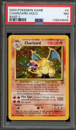 Pokemon Charizard Base Set 2 Holo Rare #4 PSA 7 - Image 1