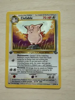 Pokemon TCG Clefable 1st Edition Jungle Non Holo 17/64 Vintage WOTC - Image 1