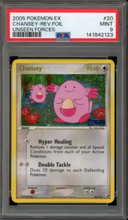 Pokemon Chansey EX Unseen Forces Reverse Holo Rare #20 PSA 9 Mint - Image 1