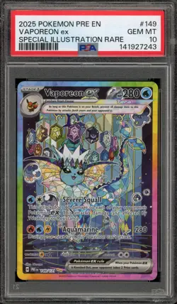 Pokemon Vaporeon ex Prismatic Evolutions Special Illustration Rare #149 PSA 10 - Image 1