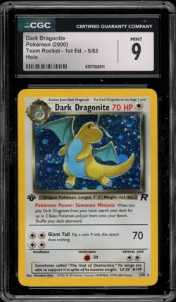 Pokemon Dark Dragonite Team Rocket 1st Edition Holo Rare #5 CGC 9 Mint - Image 1