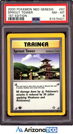Pokemon 2000 Sprout Tower 97/111 1st Edition Neo Genesis PSA 8 - Image 1
