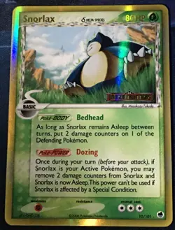 Pokemon Snorlax Delta Species Reverse Holo Rare 10/101 - STAMP - Image 1