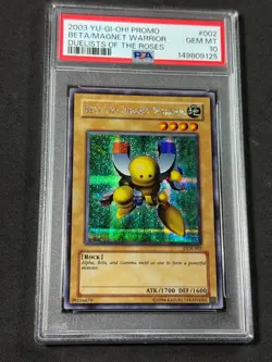 Yugioh PSA 10 Beta The Magnet Warrior DOR-002 Prismatic Secret Rare NEW CERT - Image 2
