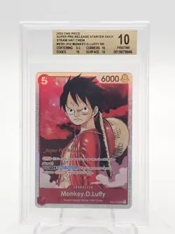 MONKEY D LUFFY 2022 ONE PIECE SUPER PRE-RELEASE STRAW HAT CREW BGS 10 Q0878 - Image 1