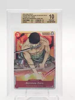 RORONOA ZORO 2022 ONE PIECE SUPER PRE-RELEASE STRAW HAT CREW BGS 10 Q0878 - Image 1