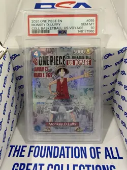 2026 ONE PIECE PROMOS COLLEGE BASKETBALL US VOYAGE MONKEY D. LUFFY PSA 10 - Image 5