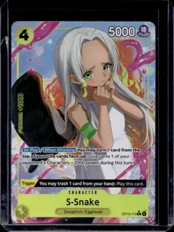 2025 One Piece Carrying On His Will S-Snake Alternate Art Rare #OP13-114 - Image 1