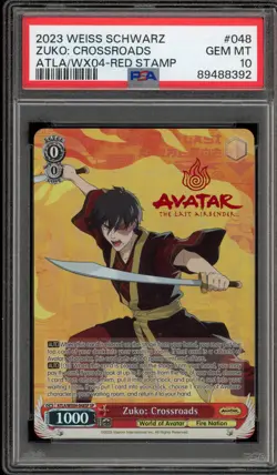 Weiss Schwarz Zuko: Crossroads Avatar Red Stamp ATLA/WX04-048SP SP PSA 10 - Image 1
