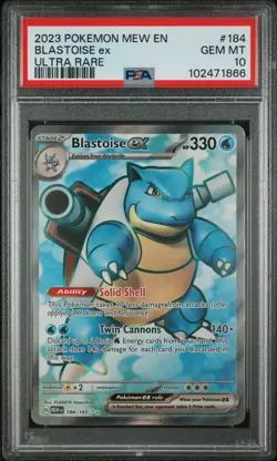 2023 POKEMON MEW EN-151 ULTRA RARE #184 BLASTOISE EX PSA 10 - Image 1