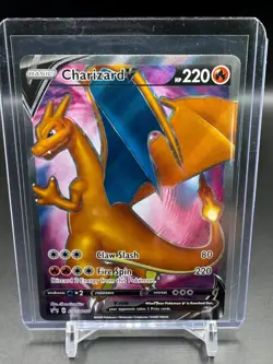 Pokemon TCG Charizard v SWSH050 Black Star Promo Card NM - Image 1