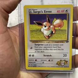 Pokemon Card Lt. Surge's Eevee 51/132 Regular Gym Challenge Uncommon LP Card TCG - Image 1