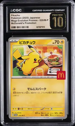 2025 POKEMON JAPANESE MCDONALD'S PROMO #020/M-P PIKACHU CGC 10 PRISTINE - Image 1