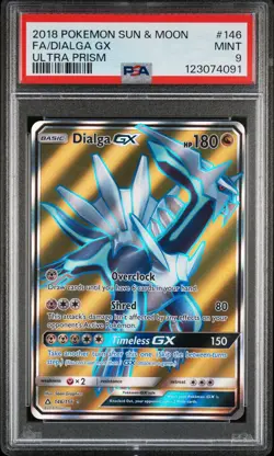 2018 POKEMON SUN & MOON ULTRA PRISM #146 FULL ART/DIALGA GX PSA 9 - Image 1