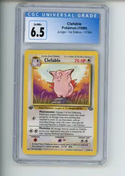1999 Pokemon Jungle Clefable 17/64 1st Edition Rare CGC 6.5 - Image 1