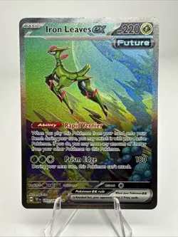Pokemon TCG Iron Leaves EX Scarlet & Violet Temporal Forces 203/162 - Image 1