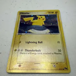 Pikachu Corrected Back ~ POP Series 5 12/17 ~ Holo Pokemon Card ~ Played - Image 2