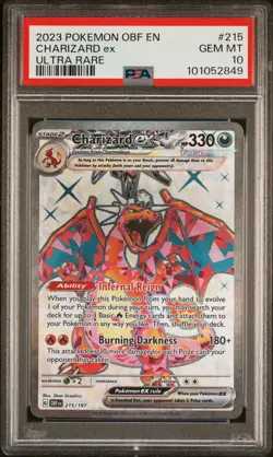 2023 POKEMON OBF EN-OBSIDIAN FLAMES ULTRA RARE #215 CHARIZARD EX PSA 10 - Image 1