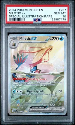 2024 POKEMON SSP EN-SURGING SPARKS SPECIAL ILLUSTRATION RARE MILOTIC EX PSA 10 - Image 1
