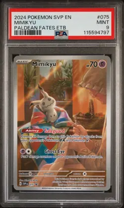 2024 POKEMON SVP EN-SV BLACK STAR PROMO #075 MIMIKYU PSA 9 - Image 1