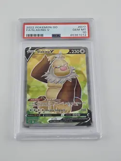 Pokemon TCG Slaking V (Full Art) Pokemon GO 077/078 Ultra Rare PSA 10 - Image 1