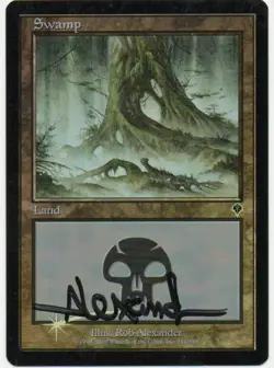 MTG M:tG INVASION Swamp FOIL - SIGNED by Rob Alexander! - Image 1