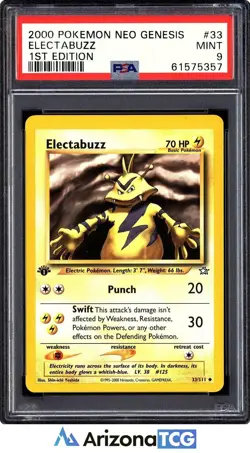 Pokemon 2000 Electabuzz 33/111 1st Edition Neo Genesis PSA 9 - Image 1