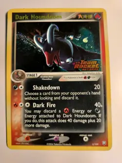 2004 Pokemon EX Team Rocket Returns Dark Houndoom 5/109 Reverse Holo STAMPED MP - Image 1