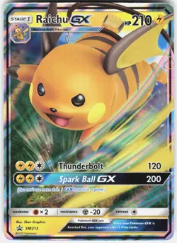 Raichu GX - SM213 Holo Promo Sun & Moon Promo Pokemon Lightly Played - Image 1