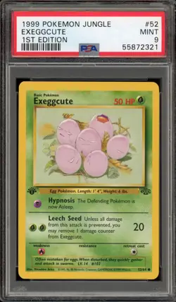 Pokemon Exeggcute Jungle 1st Edition #52 PSA 9 Mint - Image 1