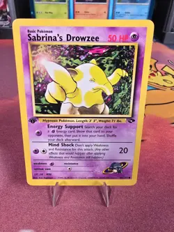 ✨ Sabrina's Drowzee 95/132 Gym Challenge 1st Edition WOTC Pokemon - Image 1