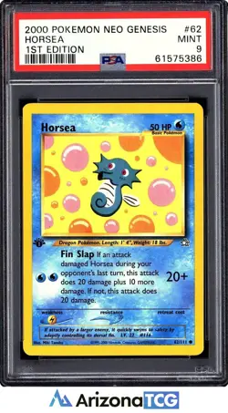 Pokemon 2000 Horsea 62/111 1st Edition Neo Genesis PSA 9 - Image 1