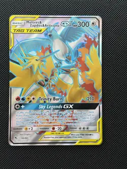 Pokemon TCG - Moltres & Zapdos & Articuno GX Tag Team Hidden Fates 66/68 NM - Image 1
