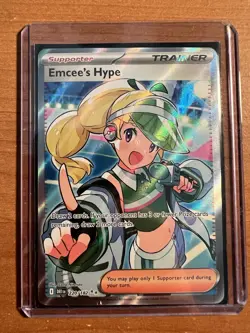 Pokemon Emcee's Hype 220/182 Destined Rivals Ultra Rare Trainer Holo - Image 1