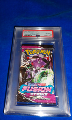 2021 Pokemon Intl'l SWSH Fusion Strike Foil Pack Genesect PSA 10 GEM MINT! - Image 1