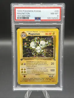 Magneton Fossil First Edition PSA 8 26/62 1999 Pokemon TCG - Image 1