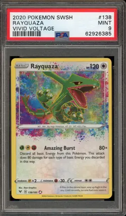 Pokemon Rayquaza Vivid Voltage Amazing Rare #138 PSA 9 Mint - Image 1