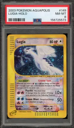 Pokemon Lugia Aquapolis Crystal Holo Secret Rare #149 PSA 8 - Image 1