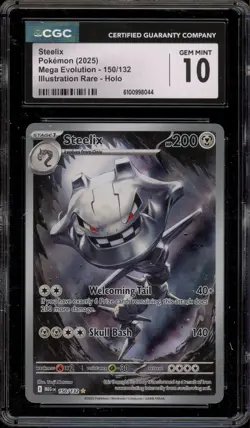 Pokemon Steelix Mega Evolution Illustration Rare #150 CGC 10 Gem Mint - Image 1