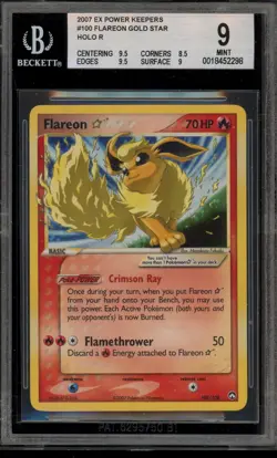 Pokemon Flareon Gold Star EX Power Keepers Holo Ultra Rare #100 BGS 9 Mint - Image 1