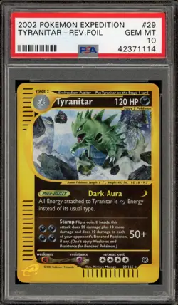 Pokemon Tyranitar Expedition Reverse Holo Rare #29 PSA 10 Gem Mint - Image 1