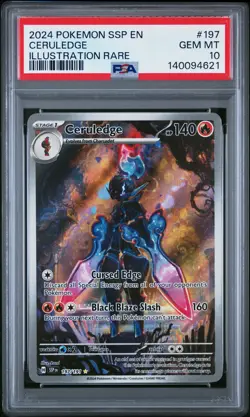2024 POKEMON SSP EN-SURGING SPARKS ILLUSTRATION RARE #197 CERULEDGE PSA 10 - Image 1