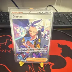 Pokemon TCG Drayton 244/191 Stellar Crown Ultra Rare Full Art Holo Trainer - Image 1